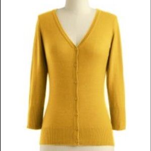Modcloth mustard charter school cardigan